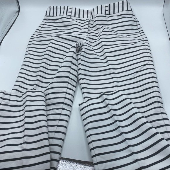 Express Editor Straight Leg Dress Pants Womens  White Black Striped Ankle 0 - Picture 5 of 7